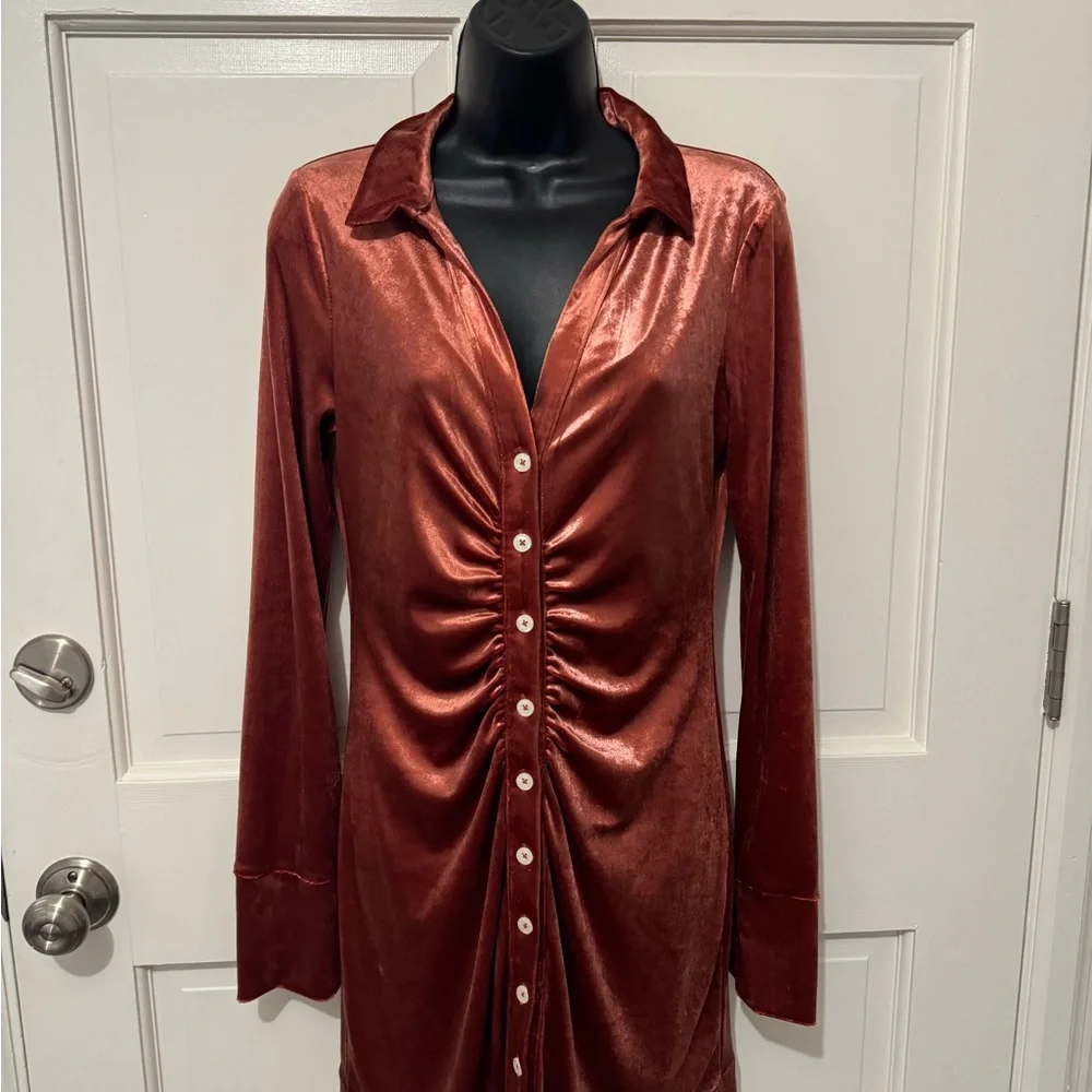 NWOT Free People Shayla button up mini dress - Picture 3 of 11
